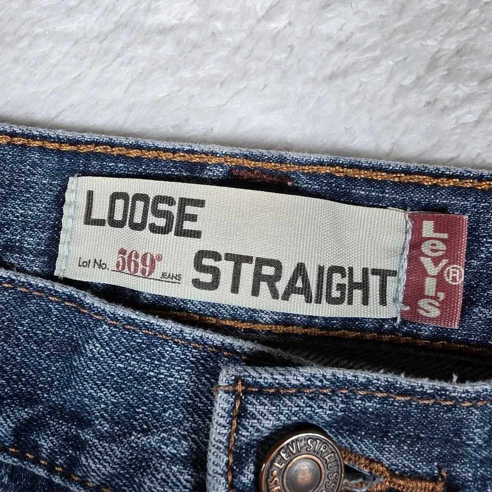 Levi's 569 Loose Straight Men 38/30 Blue Denim Jeans 005694268